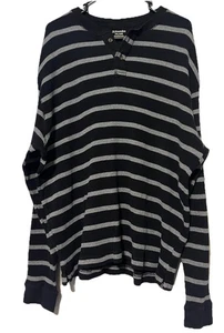 Camiseta térmica tejida gofre St Johns Bay para hombre XXL negra gris manga larga Henley - Imagen 1 de 11