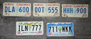 Lot of 5 South Carolina License Plates, Palmetto Trees, Carolina Wren - Picture 1 of 11