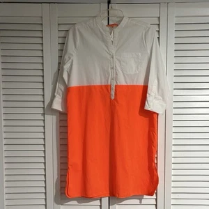 Vilagallo neu orange weiß Colorblock adrette trendige Shirtkleid Größe 38 Medium 8 - Bild 1 von 8