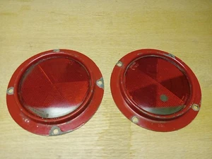 2 Vintage FoMoCo RED Reflector Stratolite #58 494 Ford OEM Tail Rear Truck Car - Picture 1 of 11