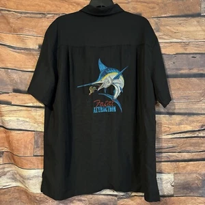 Hook & Tackle Shirt XL Marlin Fatal Attraction Short Sleeve Button Up Fishing - Picture 1 of 7