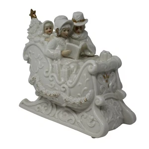 St Nicholas Square Family Sleigh Ride Victorian Ceramic Centerpiece Christmas - Picture 1 of 6