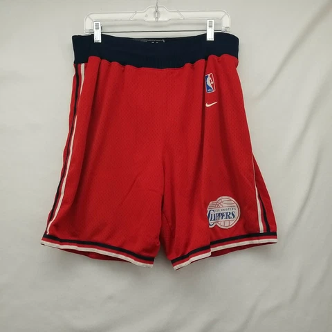 Vintage Nike NBA Los Angeles LA Clippers Athletic Mesh Shorts Blue Men's Sz M Cover