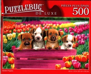 Garden Puppies - 500 Pieces Deluxe Jigsaw Puzzle - Picture 1 of 1