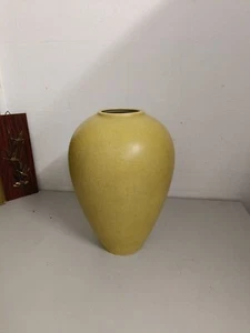 Jarrón de piso RUSCHA KERAMIK vintage amarillo Craquele cerámica alemana occidental lava grasa - Imagen 1 de 9