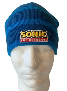 Sonic The Hedgehog Beanie Stocking Cap Kids Knitted Winter Blue - Picture 1 of 6
