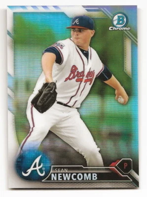 2016 BOWMAN CHROME SEAN NEWCOMB REFRACTOR PROSPECT CARD #289/499 (BRAVES) - Image 1 of 2
