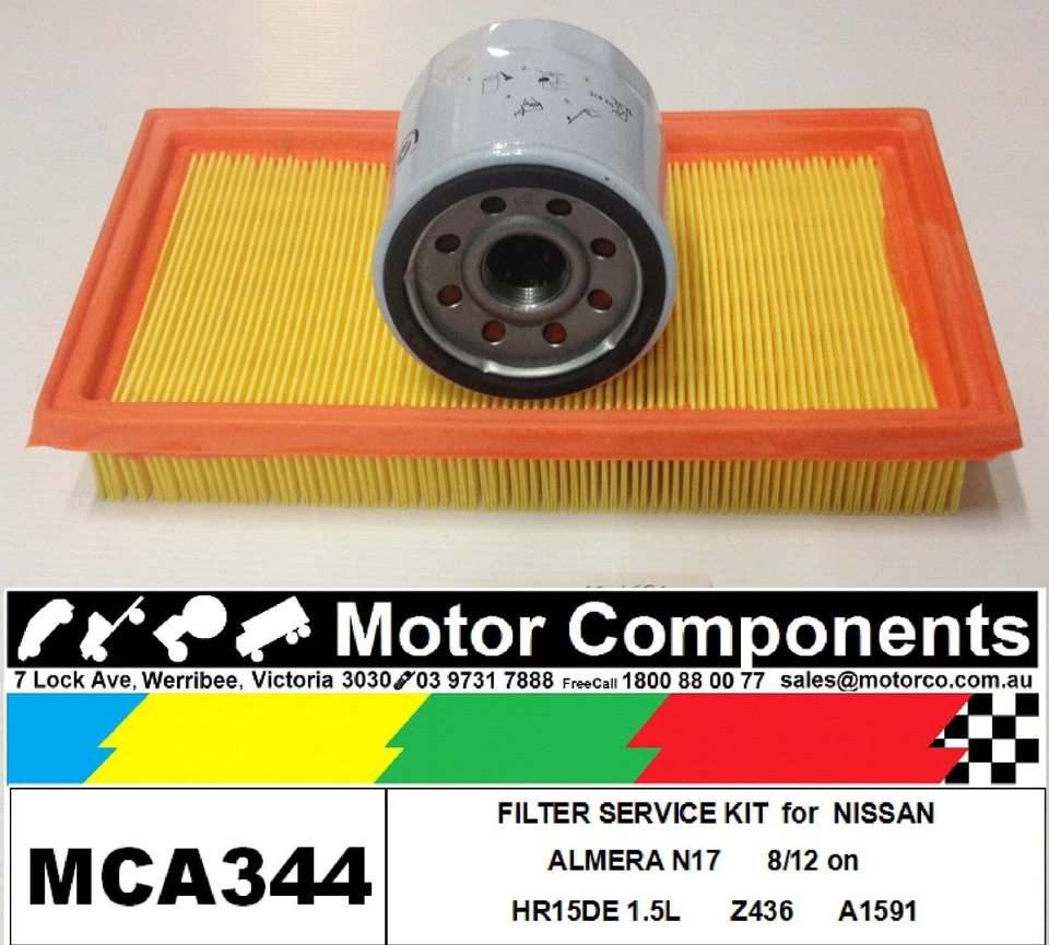 FILTER KIT Oil Air Fuel for NISSAN  ALMERA N17 HR15DE 1.5L	8/12 on - image 1 of 1