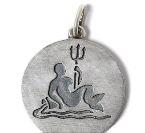 Vintage Pendant Sterling Silver 925 Suspension Zodiac Sign Aquarius Shwe Swede - Picture 1 of 4