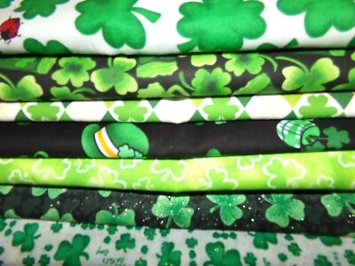 ST PATRICK 三叶草幸运棉被面料 U-Pick 阅读适用于 INFO 1/2 码半码 — 第 1/2 张图片