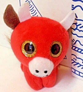 McDONALDS TY TEENIE BEANIE BOO Red Snort Bull Toy Plush Doll Happy Meal # 9 2017 - Picture 1 of 12