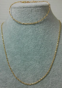 VTG American Showcase Dainty Fine Twisted Gold Tone Necklace &Bracelet Set Lot - Picture 1 of 10
