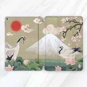 Japanese Cranes Louts Flowers Case For iPad 10.2 Air 3 4 5 Pro 9.7 11 12.9 Mini - Picture 1 of 6