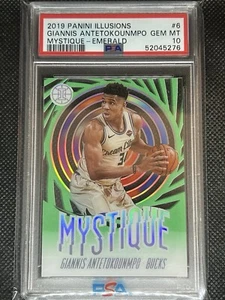 2019 Panini Illusions GIANNIS ANTETOKOUNMPO #6 SMARAGD MYSTIQUE PSA 10 EDELSTEINE MT - Bild 1 von 2