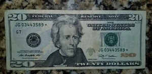 2009 $20 JG Rare Star Note only 320,000 printed. Very Good Condition. - Picture 1 of 3