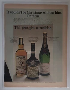 Vintage 1960s advertising print Alcohol Ad Teacher's, Hennessy, & Moet - Picture 1 of 8