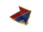 Red & Blue Arrow Pin Gold Tone