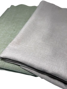 2 Solid Pieces Cotton /Polyester Fabric 59" x 75" Tan and Light Green - Picture 1 of 3