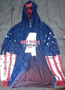 American Flag Red White Blue Gulf Sports Jacket Size Large - Picture 1 of 5