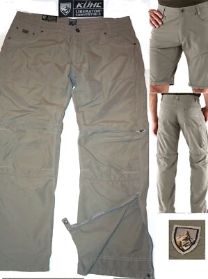 Pantalones KUHL STEALTH Liberatr Convertibles a Pantalones Cortos 5 Bolsillos Duraderos EC Hombres 40 x 32 Foto 1 de 4