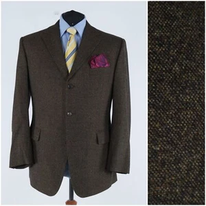 Abrigo Deportivo Para Hombres BURBERRY 46S Talla EE. UU. Marrón Lana Cachemira Blazer Chaqueta - Imagen 1 de 15