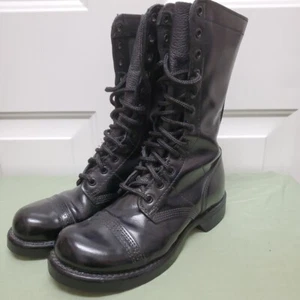 Corcoran 1515 Military Original Jump Boots 10" Black Leather Cap Toe Womens 6.5M - Picture 1 of 21