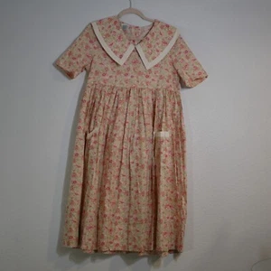 Laura Ashley Vintage Blumenkleid rosa grün Druck Größe UK 14 US 10 Ungarn - Bild 1 von 10