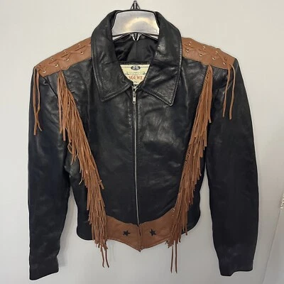 Chaqueta de cuero para mujer vintage rara talla XL FMC ropa de gama medidas por debajo de GC Foto 1 de 4