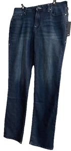 True Religion Jeans Womens 33 BILLIE SN MID RISE STRAIGHT 5 Pockets NWT - Picture 1 of 10