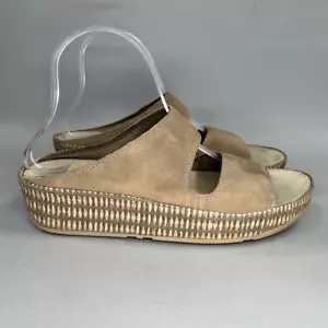 Fitflop Women's Size 8 Lolla Beige Tan Suede Espadrille Slide Sandals - Picture 1 of 9