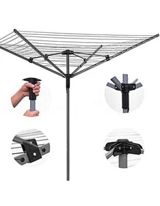 Aireador giratorio para jardín exterior 4 brazos ropa línea de lavado cubierta secadora pico de metal - Imagen 1 de 7