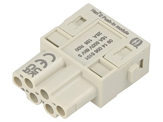09140065101 Connector: HDC module female Han-Modular® PIN: 6 push-in HARTI - Image 1 of 1