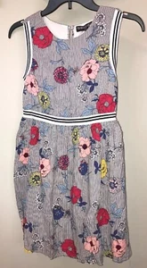 Three Pink Hearts Sleeveless Floral Varsity Dress- Girls Size 12 -NEW $58 - Picture 1 of 2
