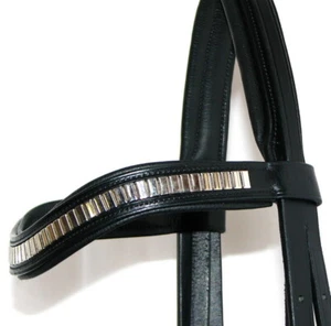 FSS POSH SILVER Metal Bar CLENCHER Clincher CURVE German Comfort Padded Browband - Picture 1 of 7