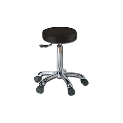 - Sgabello Con Seduta Imbottita in Finta Pelle Ø 34 Cm, Altezza Regolabile, Nero - Immagine 1 di 4