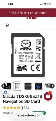 Mazda TD2K66EZ1 Navigation SD Card 2019-2024 Fits 60 vehicles - Image 1 of 4