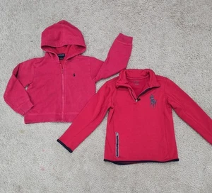 Boy's Polo Ralph Lauren Red Full Zip Hoodie & Pullover Performance Jacket Size 6 - Picture 1 of 6