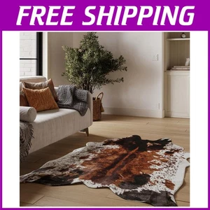 Ultra-Soft Faux Cowhide Rug with No-Slip Backing - Picture 1 of 10