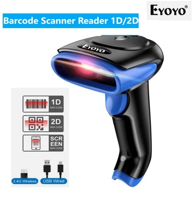 Eyoyo Automatic Scanning 2D Barcode Scanner Bluetooth for Phone Tablet POS - Image 1 of 4