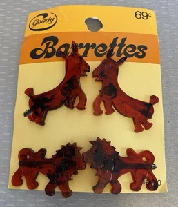 Tarjeta vintage Goody Barrettes Torty plástico león cabra pares sin usar fecha 1975 - Imagen 1 de 6