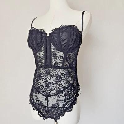 Body NWoT by Anthropologie de encaje transparente con aros correas ajustables negro talla M Foto 1 de 4