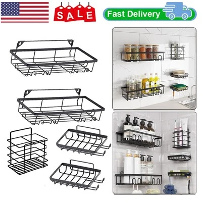 Paquete de 5 organizadores adhesivos de ducha para almacenamiento de baño y cocina Foto 1 de 4