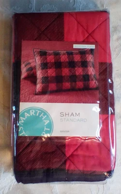 Martha Stewart Montana Plaid Red Buffalo 100% Cotton Flannel Standard Sham - Image 1 of 4