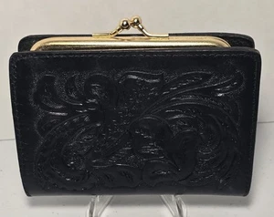 Vintage Black Leather Women's Wallet - Imagen 1 de 3