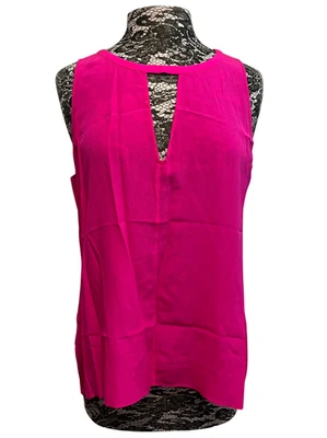 Camiseta sin mangas BCBG rosa fucsia seda L sexy con tiras resort sin mangas fluida dinero antiguo Foto 1 de 4