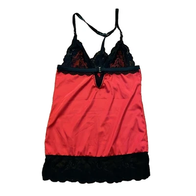 Baci красный атласный черный кружева Chemise погружение декольте женщин размер S/M 3150 - Изображение 1 из 4