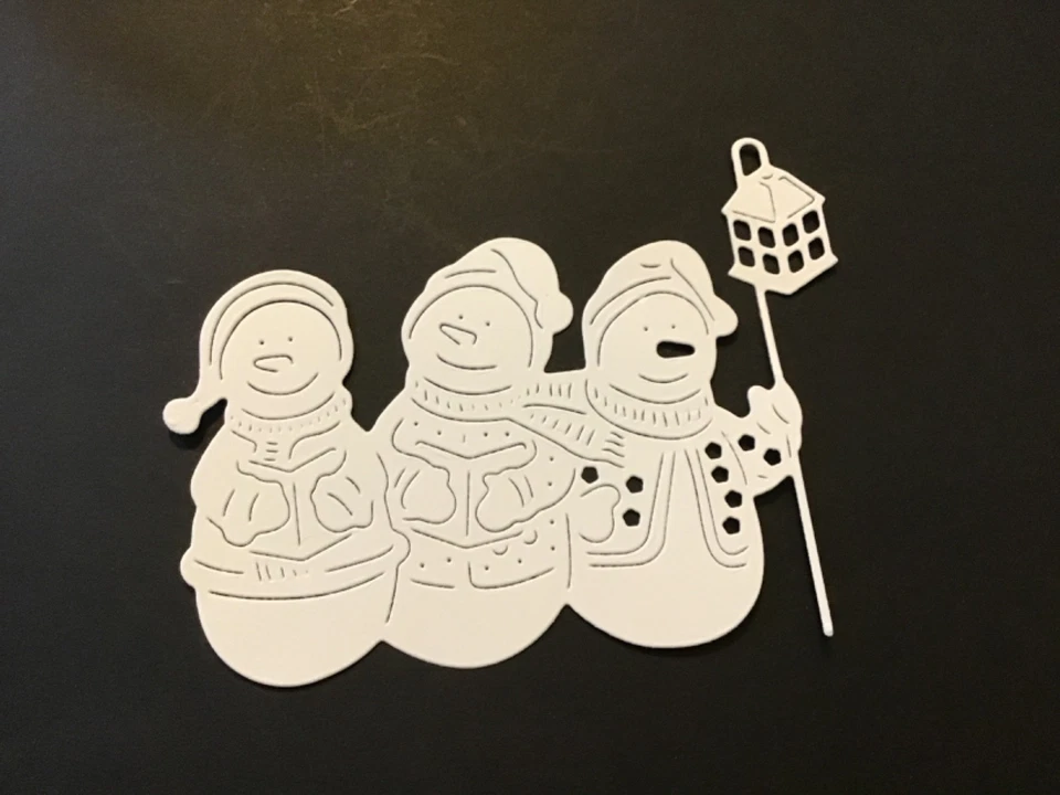 Три снеговика, снеговик с фонарем высеченные украшения 5 шт. 3-1/2 дюйма x 4-1/4 дюйма - Изображение 1 из 1