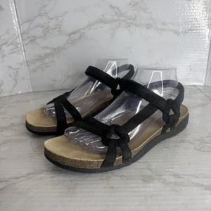 Teva Sandals Womens Size 9 Black Ventura Cork Waterproof Leather Strappy 6389 - Picture 1 of 13