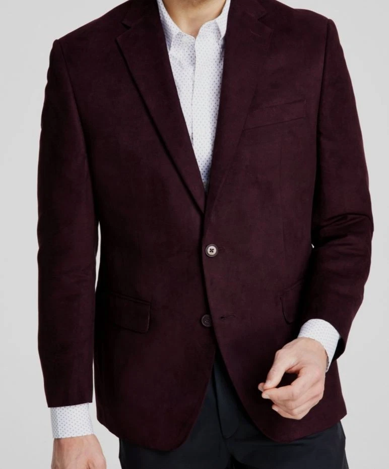 Michael Kors Hombres Rojo Imitación Gamuza Ajuste Clásico Abrigo Deportivo Traje Chaqueta Talla 40S Foto 1 de 1