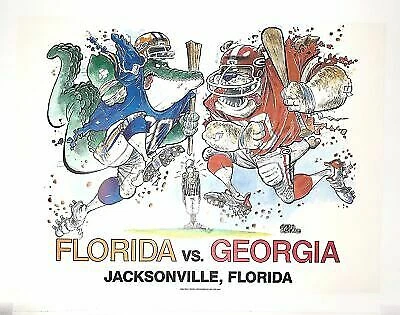 Rare Vintage 1990 Florida Gators vs. Georgia Bulldogs Promo Poster by SCRAWLS Cover